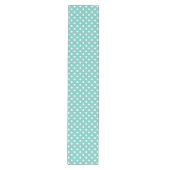 Chemin De Table Moyen Élégant motif pois turquoise et blanc (Devant)