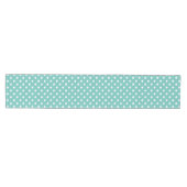 Chemin De Table Moyen Élégant motif pois turquoise et blanc (Horizontal)