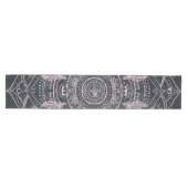 Chemin De Table Moyen Elégant Rose Gold Mandala Gray Nebula Design (Horizontal)