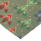 Chemin De Table Moyen Étoiles de Noël Abstraites Vert, Rouge, Bleu (Coin)