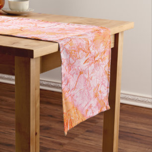 Chemin De Table Moyen Faux cuir saumon, blanc cassé