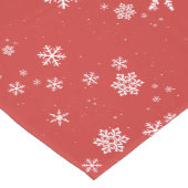 Chemin De Table Moyen Festif Snowflakes Red Christmas Holiday (Coin)