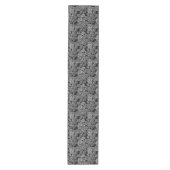 Chemin De Table Moyen Feuilles blancs sur BlackTable Runner (Devant)