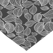 Chemin De Table Moyen Feuilles blancs sur BlackTable Runner (Coin)