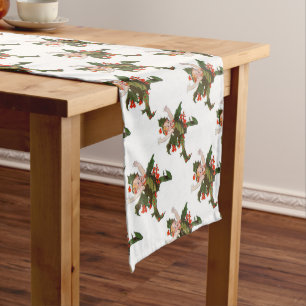 Chemin De Table Moyen Fleur de Noël Holly mignonne enfant drôle Floral