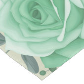 Chemin De Table Moyen fleuri vert et blanc (Coin)