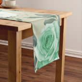 Chemin De Table Moyen fleuri vert et blanc (In Situ)