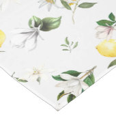 Chemin De Table Moyen Fleurs blanches, Méditerranée, Set de table citron (Coin)