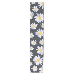 Chemin De Table Moyen Fleurs de marguerite blanc classique Design de gri