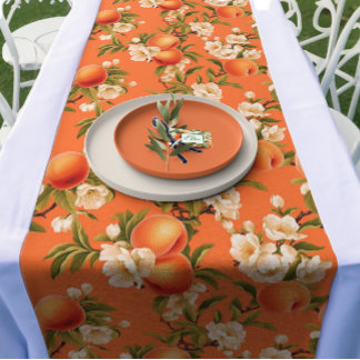 Chemin De Table Moyen Fleurs de pêche - Aquarelle Peach Thème