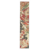 Chemin De Table Moyen FLEURS JAPONAISES ANCIENNES Rouge Vert Noir Floral (Devant)