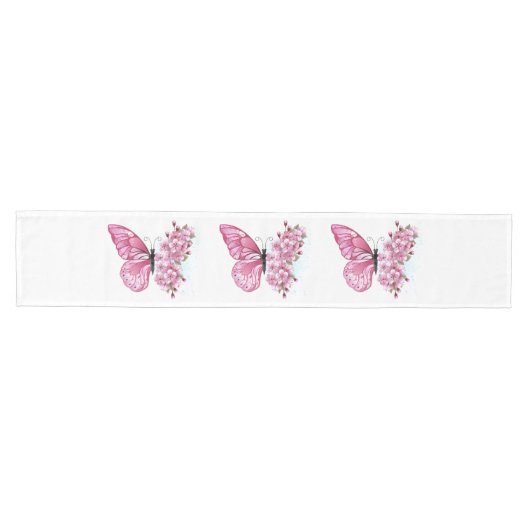 Chemin De Table Moyen Flower Butterfly (Horizontal)