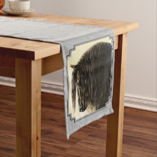 Chemin De Table Moyen Friesian Draft Horse Silver Grey