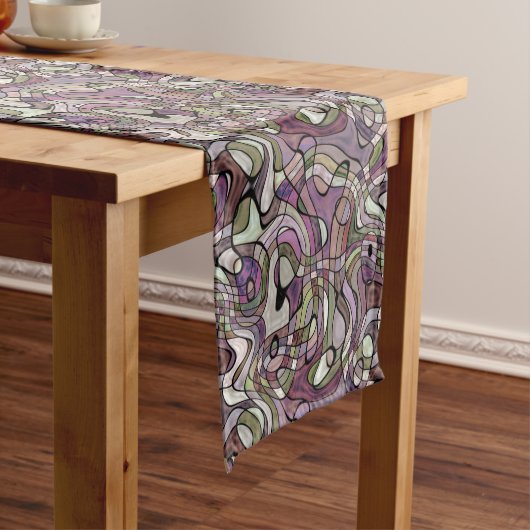 Chemin De Table Moyen Fun Hip violet violet noir Mosaic Art Motif (In Situ)
