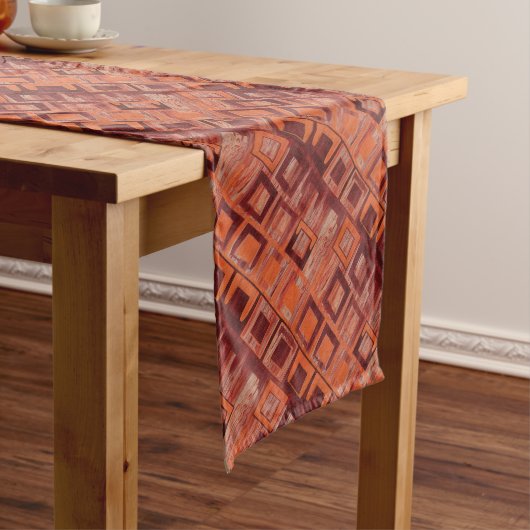 Chemin De Table Moyen Géométrique rouge et orange (In Situ)