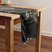 Chemin De Table Moyen Gold Music Notes sur Black (In Situ)