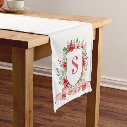 Chemin De Table Moyen Grandmillennial Holiday Crest | Christmas Monogram (In Situ)