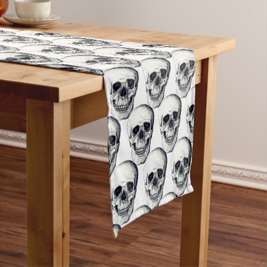 Chemin De Table Moyen Halloween Table Runner-Skuls (In Situ)