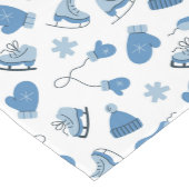 Chemin De Table Moyen Hand Drawn Winter Pattern Blue White Table Runner (Coin)