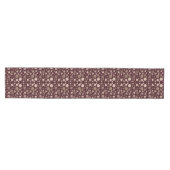 Chemin De Table Moyen Hexagon & Triangle Rose & Brown sur Motif Maroon (Horizontal)
