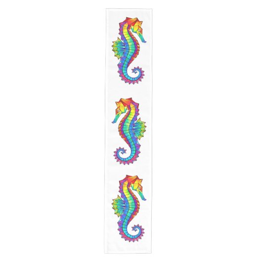 Chemin De Table Moyen Hippocampe polygonal arc-en-ciel (Devant)