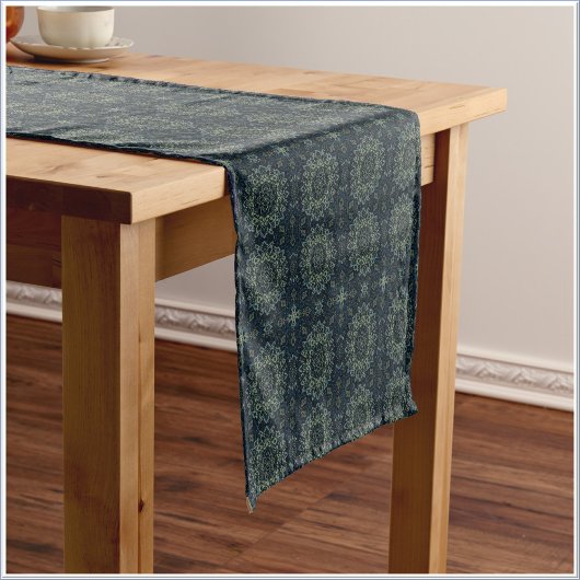 Chemin De Table Moyen Inspiré du Maroc Vert Géométrique