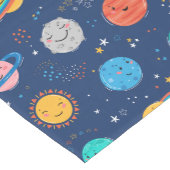 Chemin De Table Moyen Joli Motif Planète Souriante (Coin)