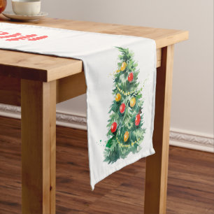 Chemin De Table Moyen Joyeux Noël Typographie & Arbre de Noël