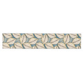 Chemin De Table Moyen Jungle moderne Big Feuille tropicale Bleu et beige (Horizontal)