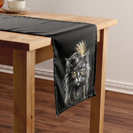 Chemin De Table Moyen Magnifique chat Steampunk (In Situ)