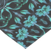 Chemin De Table Moyen Mandala floral noir sarcelle foncée (Coin)