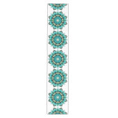 Chemin De Table Moyen Mandala Motif 02 en aqua (Devant)