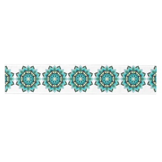 Chemin De Table Moyen Mandala Motif 02 en aqua (Horizontal)