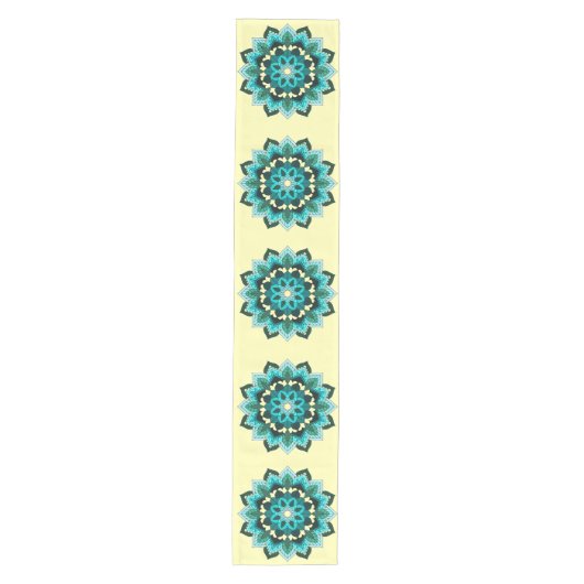 Chemin De Table Moyen Mandala Motif 02 en aqua Medium Table Runner (Devant)