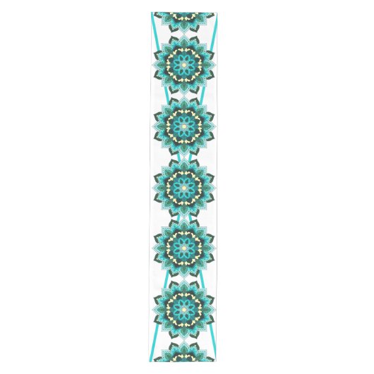 Chemin De Table Moyen Mandala Motif 02 en aqua Medium Table Runner (Devant)