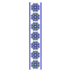 Chemin De Table Moyen Mandala Motif 02 en bleu foncé Medium Table Runne
