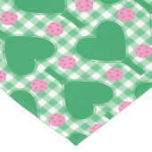 Chemin De Table Moyen Mariage Gingham Vert et Rose de Pickleball Prépa (Coin)