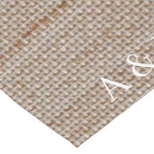 Chemin De Table Moyen Mariage Monogramme personnalisé en lin foncé moder (Coin)