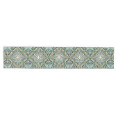 Chemin De Table Moyen Mint Vert Turquoise Hip Bohemian Bali Art Motif (Horizontal)