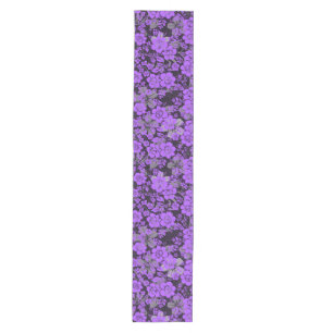 Chemin De Table Moyen Modèle floral 15.Purple.b Black BG
