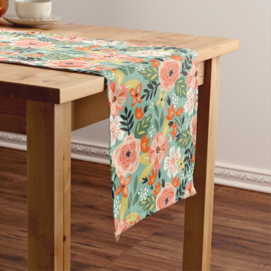 Chemin De Table Moyen Modèle floral du jardin (In Situ)