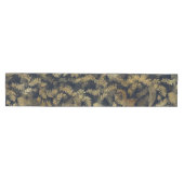 Chemin De Table Moyen Moderne Tropical Gold Foliage Motif bleu (Horizontal)