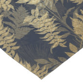 Chemin De Table Moyen Moderne Tropical Gold Foliage Motif bleu (Coin)
