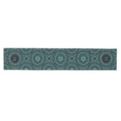 Chemin De Table Moyen Monogramme Mandala Sarcelle Foncé (Horizontal)