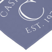 Chemin De Table Moyen Monogrammed Double Striped | Navy Blue  (Coin)