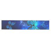 Chemin De Table Moyen Morpho Butterfly in the Dark Background (Horizontal)