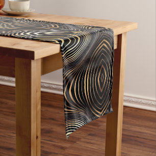 Chemin De Table Moyen Motif Afrocentré, Bronze, Or