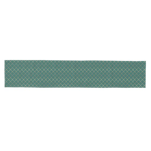 Chemin De Table Moyen Motif Art déco or vert (Horizontal)