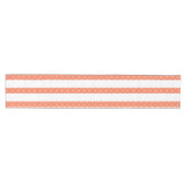 Chemin De Table Moyen Motif blanc et orange brûlés (Horizontal)