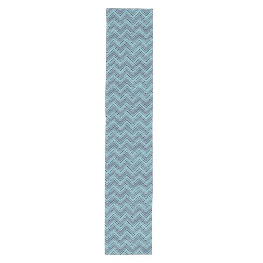 Chemin De Table Moyen Motif chevron bleu (Devant)